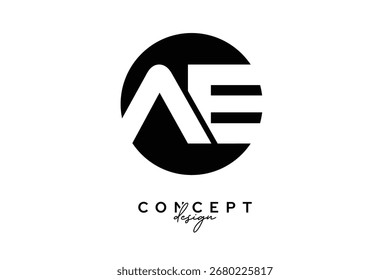 AE Creative Negative Space Circle Monogram Logo Design