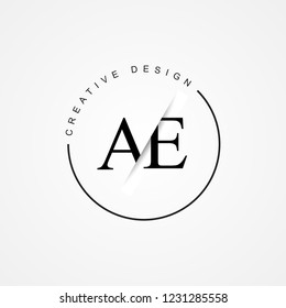 AE A E Initial Logo. Cutting and linked letter logo icon with paper cut in the middle. Creative monogram logo design. Fashion icon design template.