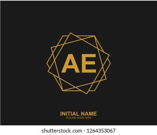 AE A E Initial logo letter with minimalist concept vector