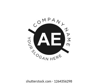 AE A E Initial logo letter with minimalist concept vector