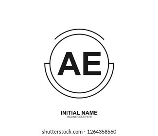 AE A E Initial logo letter with minimalist concept vector