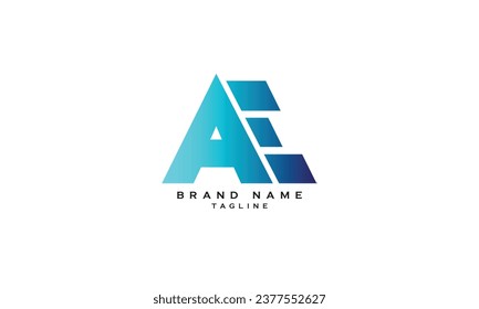 AE, EA, Abstract initial monogram letter alphabet logo design