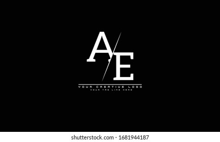 Plantilla monograma abstracto del logotipo del vector AE