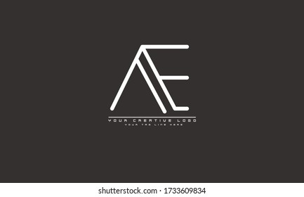 Plantilla de monograma del logotipo del vector abstracto de AE EA
