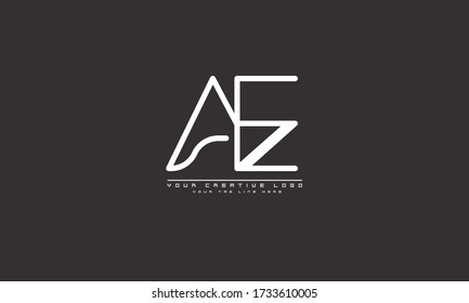 AE EA abstract vector logo monogram template