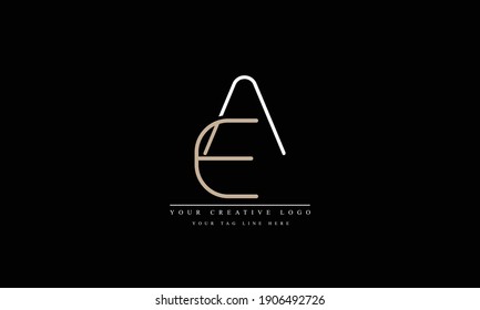 AE EA abstract vector logo monogram template