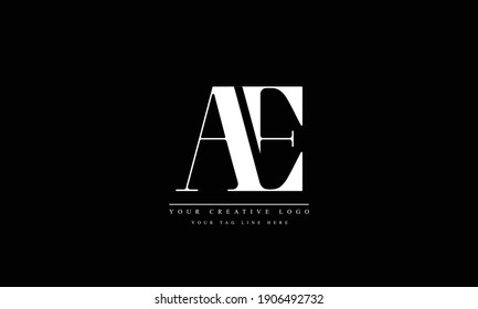 AE EA abstract vector logo monogram template