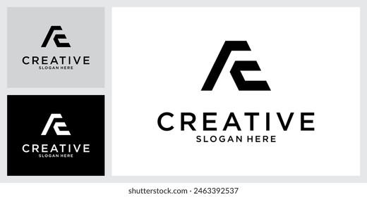 AE or EA initial letter logo design vector