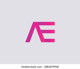 PLANTILLA DE VECTOR DE DISEÑO DE LOGOTIPO DE CARTA EA DE AE