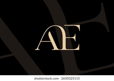 AE or EA letter logo icon design. Classic style luxury initials monogram.