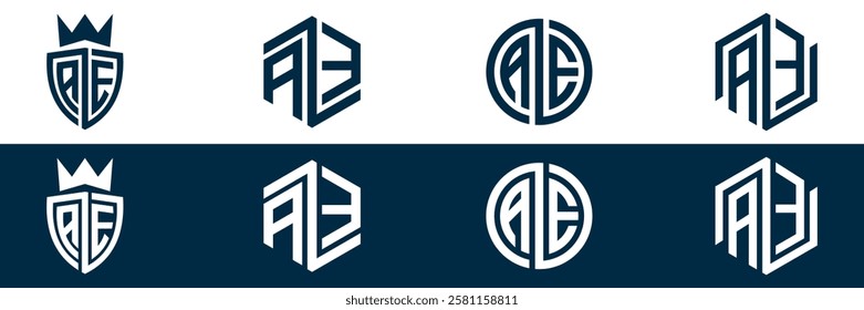 AE EA letter logo set design
