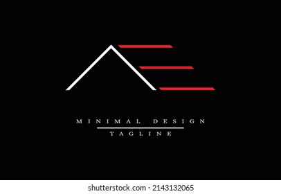AE oder EA Minimalist Logo Design Vektorgrafik Illustration