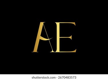 AE, EA,A,E, Logotipo de Monograma com Design de Letra Abstrata.