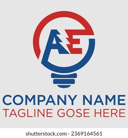 AE Electric logo design concept,AE EA letter light bulb logo icon sign symbol design concept,Vector illustration, AE Unique abstract geometric logo design, AE Unique abstract geometric logo design,