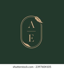 AE feather concept wedding monogram logo design ideas as inspiration