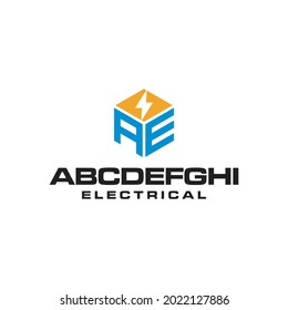 AE Geometric logo design concept