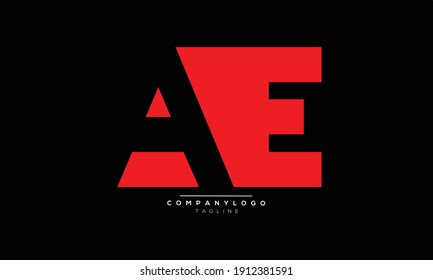 AE icon monogram letter text alphabet logo design