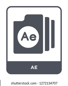 ae icon vector on white background, ae trendy filled icons from File type collection, ae simple element illustration