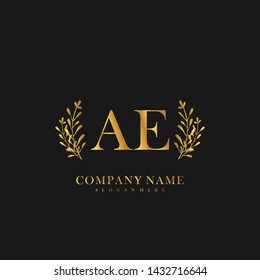 AE Initial beauty floral logo template