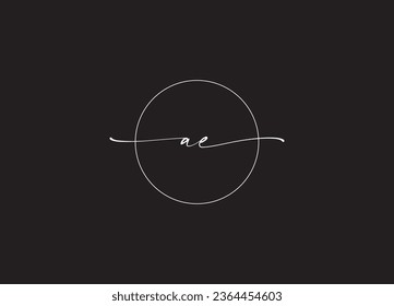 AE  initial handwriting letter  logo design vector design