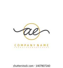 AE Initial handwriting logo concept