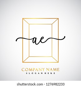 AE Initial Handwriting logo template vector