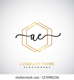 AE Initial Handwriting logo template vector