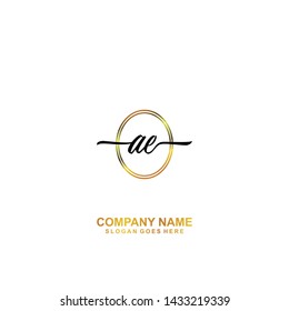 AE Initial handwriting logo template vector