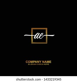 AE Initial handwriting logo template vector