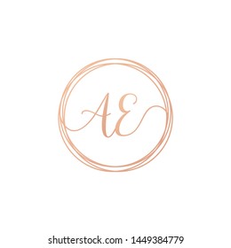 AE Initial Handwriting logo template, Creative fashion logo design, couple concept -vector