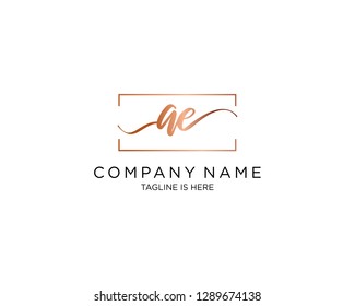  AE initial handwriting logo vector