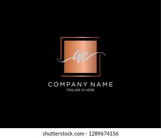  AE initial handwriting logo vector