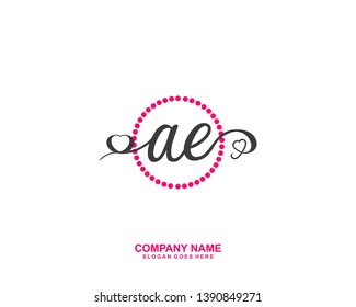 AE Initial handwriting logo vector