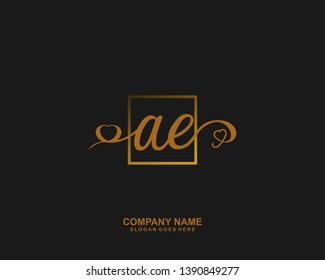 AE Initial handwriting logo vector