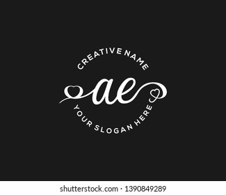 AE Initial handwriting logo vector