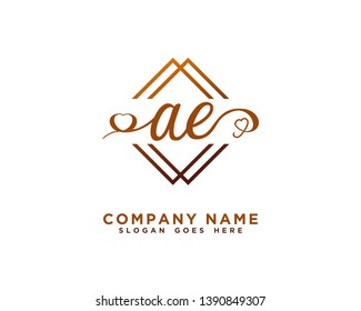 AE Initial handwriting logo vector