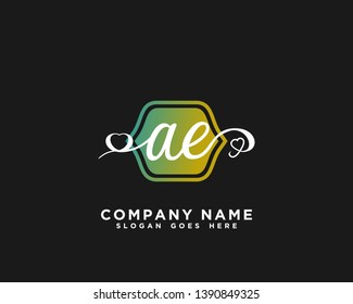 AE Initial handwriting logo vector