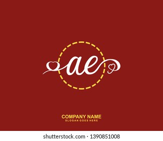 AE Initial handwriting logo vector