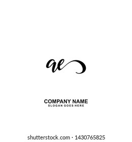 AE Initial handwriting logo vector