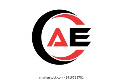AE initial letter creative circle icon swoosh logo design vector. monogram, lettermark, circle, calligraphy, symbol, emblem, elegant, abstract, wordmark, sign, art, typography, icon, minimal, premium