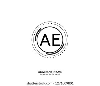 AE Initial letter geometric logo vector 