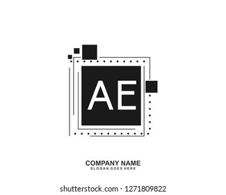 AE Initial letter geometric logo vector 