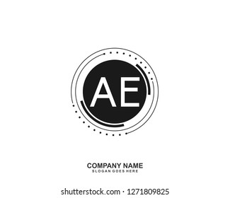 AE Initial letter geometric logo vector 