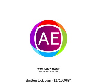 AE Initial letter geometric logo vector 