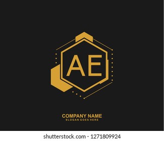 AE Initial letter geometric logo vector 