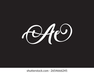 Ae initial letter handwriting logo or icon design concept template svg