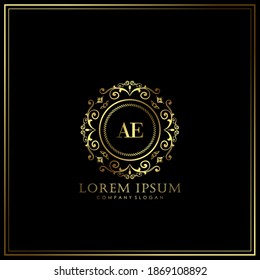 AE Initial Letter Luxury Logo template in vector art for Restaurant, Royalty, Boutique, Cafe, Hotel, Heraldic, Jewelry, Fashion and other vector illustration