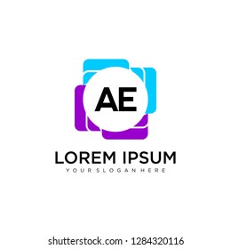 AE initial logo template vector
