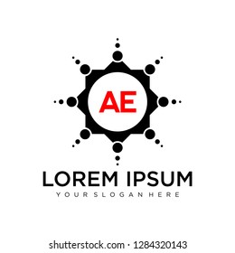 AE initial logo template vector