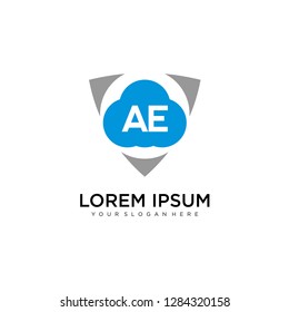 AE initial logo template vector